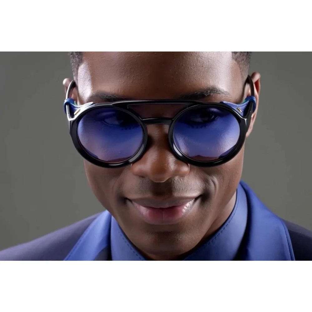 Sunglasses‎ Round Side Shield Hipster Designer Cyber Shades Hip Hop Dust Protect